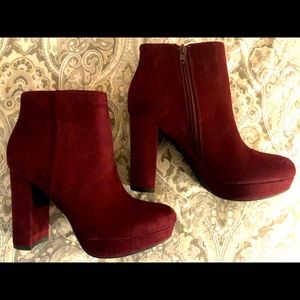 New! Burgundy, Deep Red booties! Size 6